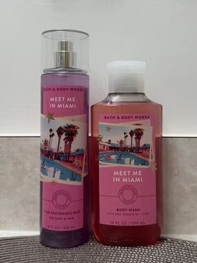 NWT Bath & Body Works Meet Me In Miami Fine Fragrance Mist & Body Wash